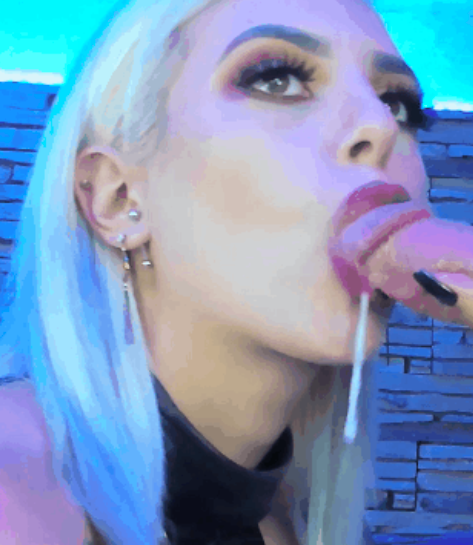 Hot blonde cum in mouth pov