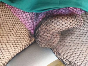love the feeling of fishnets on my cock