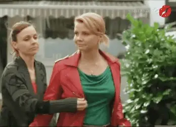 Lesbian tit grope