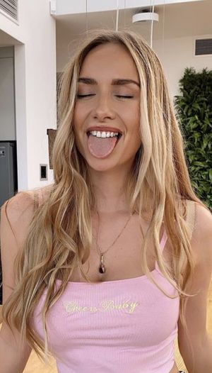 Hot babe tongue out