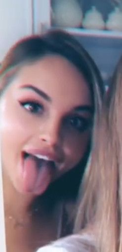 Hot chick tongue out