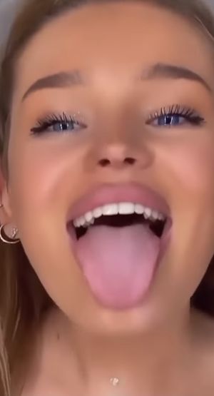 Hot chick tongue out