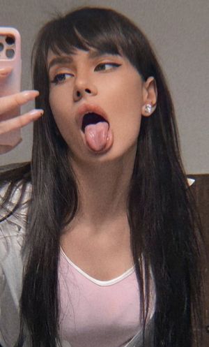 Hot chick tongue out