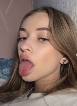 Hot babe tongue out