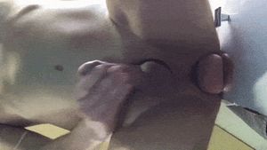 Cock's ejac after dildo playing