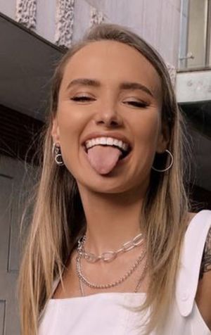 hot blonde tongue out