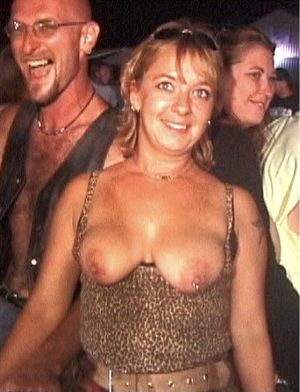 Biker rally tit flashing