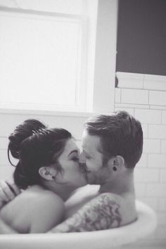 Kissing in the bathtub