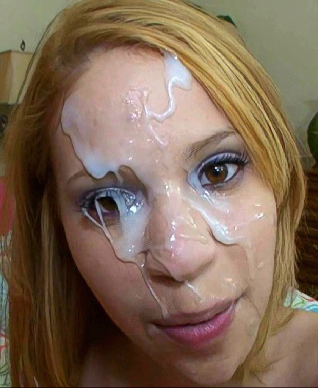 That's a lot of cum on that pretty face