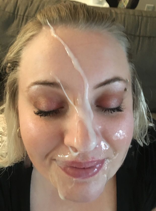 Check out this pretty ass bitch with all that cum on her face