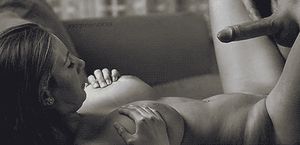 Shooting his load over her body