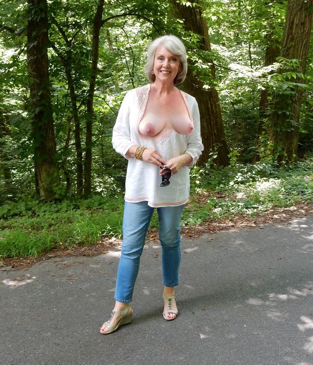 Granny flashing the hottest boobs!