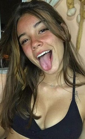 Hot babe tongue out
