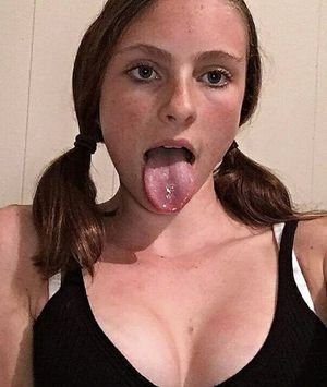 Hot babe tongue out