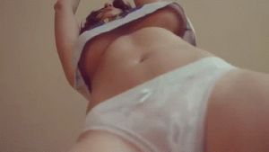 Beautiful underboob and white panties dance