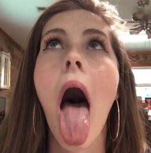 Hot babe tongue out