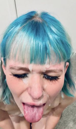 Punk chick cum glazed