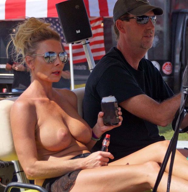 Biker rodeo nice fake tits