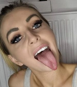 Hot babe tongue out