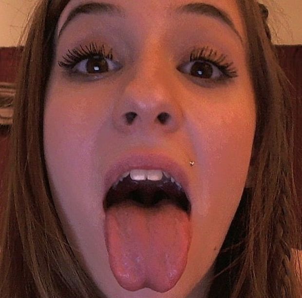 hot babe tongue out