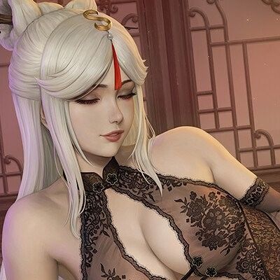 Hot white haired babe