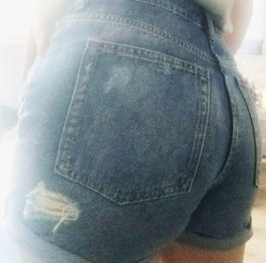 On my way to the beach wearing these tight jeans shorts..