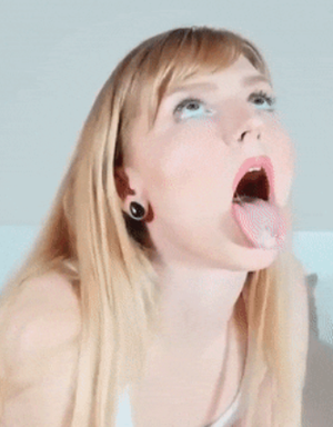 hot blonde tongue out