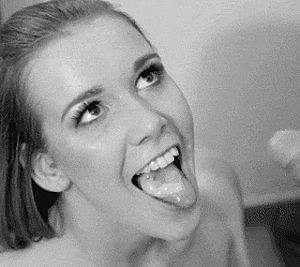 Yummy cum swallowing gif