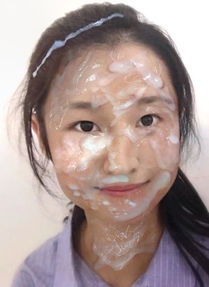 cum on her face！