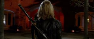 Kill Bill: Volume 1. Ready to do battle with opponents.