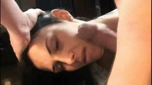 latina brunette getting cock-slapped