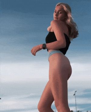 Athletic cute teen turns around