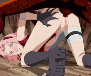 Sakura giving up the booty to nine tails