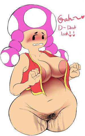 toadette blushes, as you admire her stroke worthy body