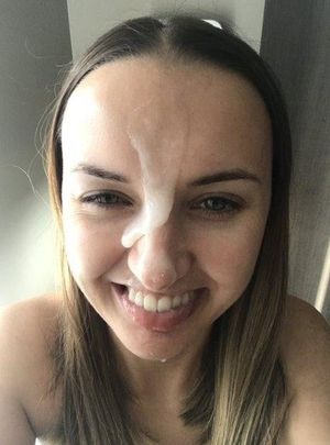 Happy with a glob on her forehead
