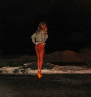 Tanned Blonde Raquel StClair Working the Street