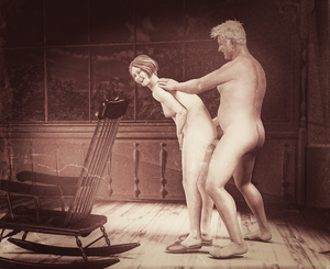 Feral Fred - Sex starved granny taking a big cock doggy style - vintage version.