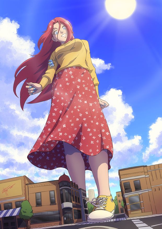 A delightful redhead giantess by zerohour99.