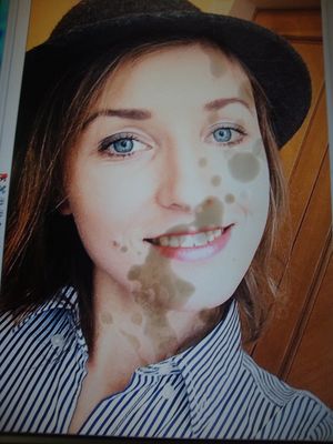 cum tribute on cute face