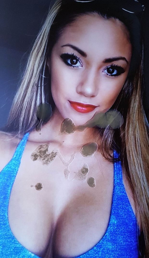 cum tribute for hot slut in blue top