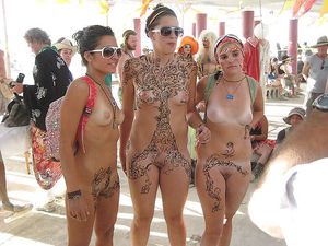Costumes and nudity are fun at Burning Man.