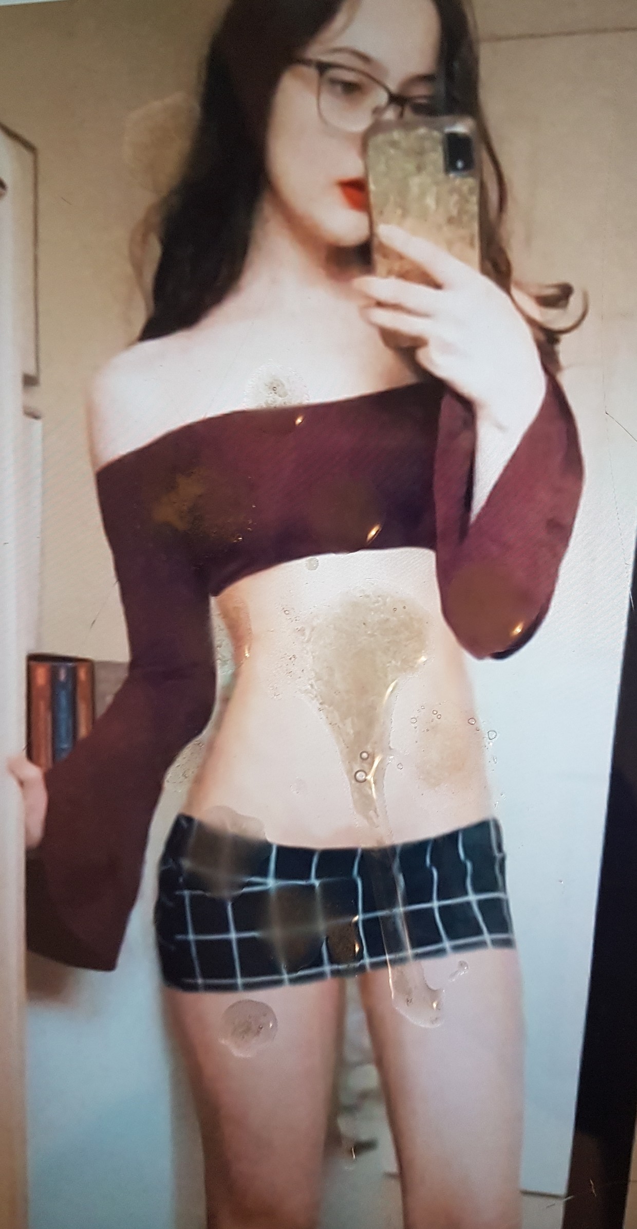 cum tribute for mesmerizing barely-dressed tight slut
