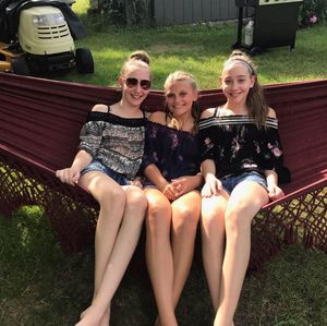 three tight teens in a hammock
