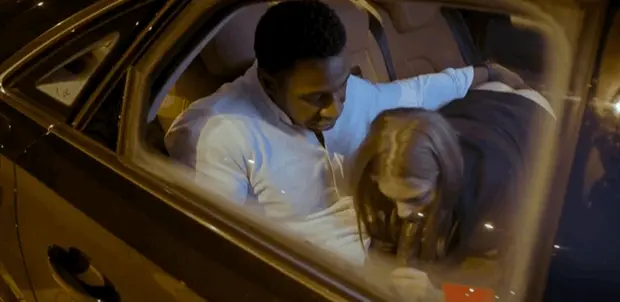 teen blowing black in car