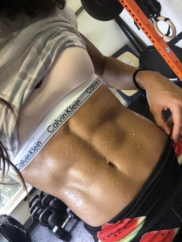 Sasha Banks at the gym