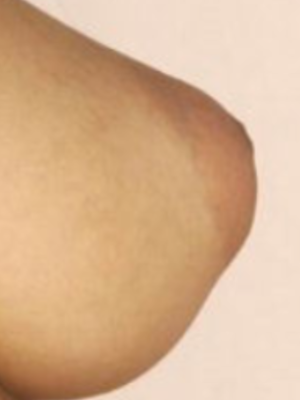 Here’s a close-up of Leila’s big fat tit. When her nipple gets hard, the soft areola will shrink, and the big fat tit will be re-defined.