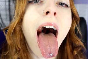 Red head tongue out