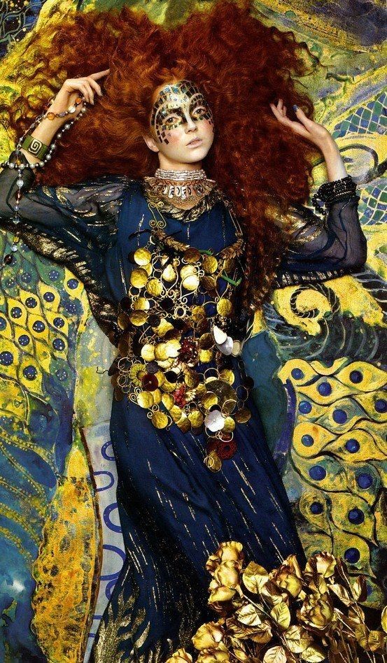 Lily Cole Klimt inspired shoot