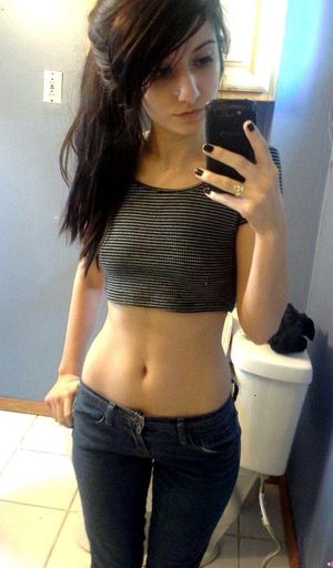 Teen brunette selfie