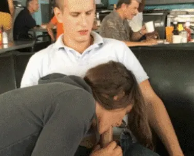 Blowjob in busy restaurant. I'll have what he is having